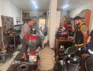 Hatay’da motosiklet tamircileri denetlendi