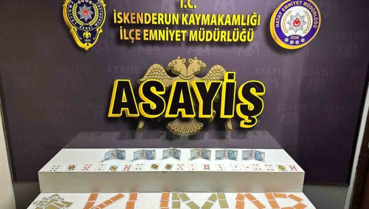 İskenderun’da kumar oynarken yakalanan 4 şahsa 36 bin 988 TL para cezası
