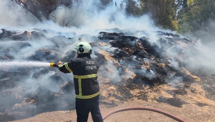 Kumlu’da saman balyaları alevlere teslim oldu