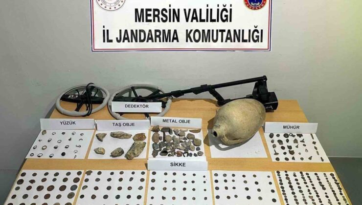Mersin’de tarihi eser operasyonu: 653 parça obje ele geçirildi