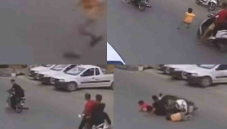 Mersin’de yola fırlayan çocuğa motosikletler çarptı