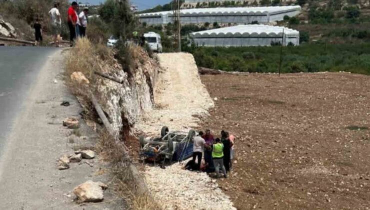 Pat pat motoru tarlaya yuvarlandı, sürücüsü yaralandı