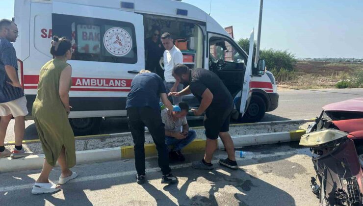 Virajı alamayan otomobil refüje çarptı: 1 yaralı